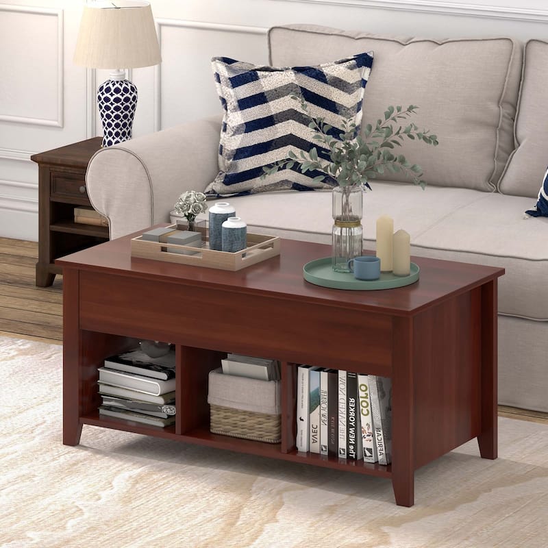 Costway Lift Top Coffee Table w/ Hidden Compartment and Storage