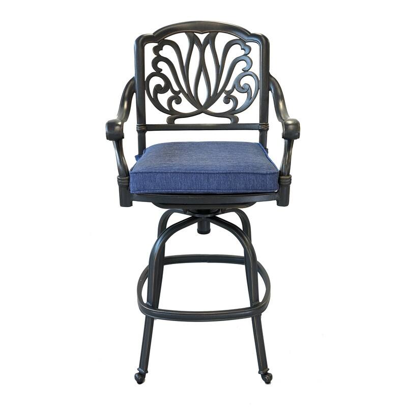 Saybrook Aluminum Swivel Bar Stool with Cushion (Set of 2)