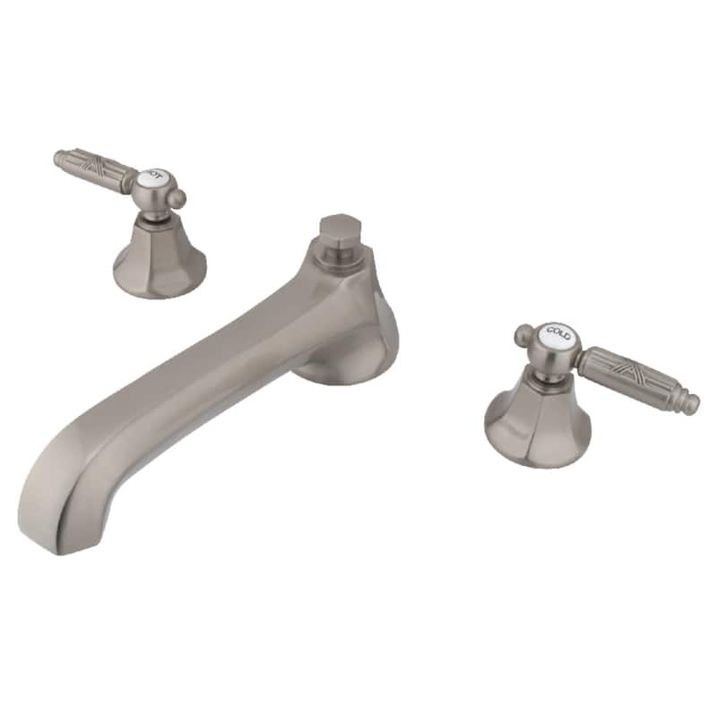 Kingston Brass Georgian Deck Mounted Roman Tub Filler with Lever - Brushed Nickel