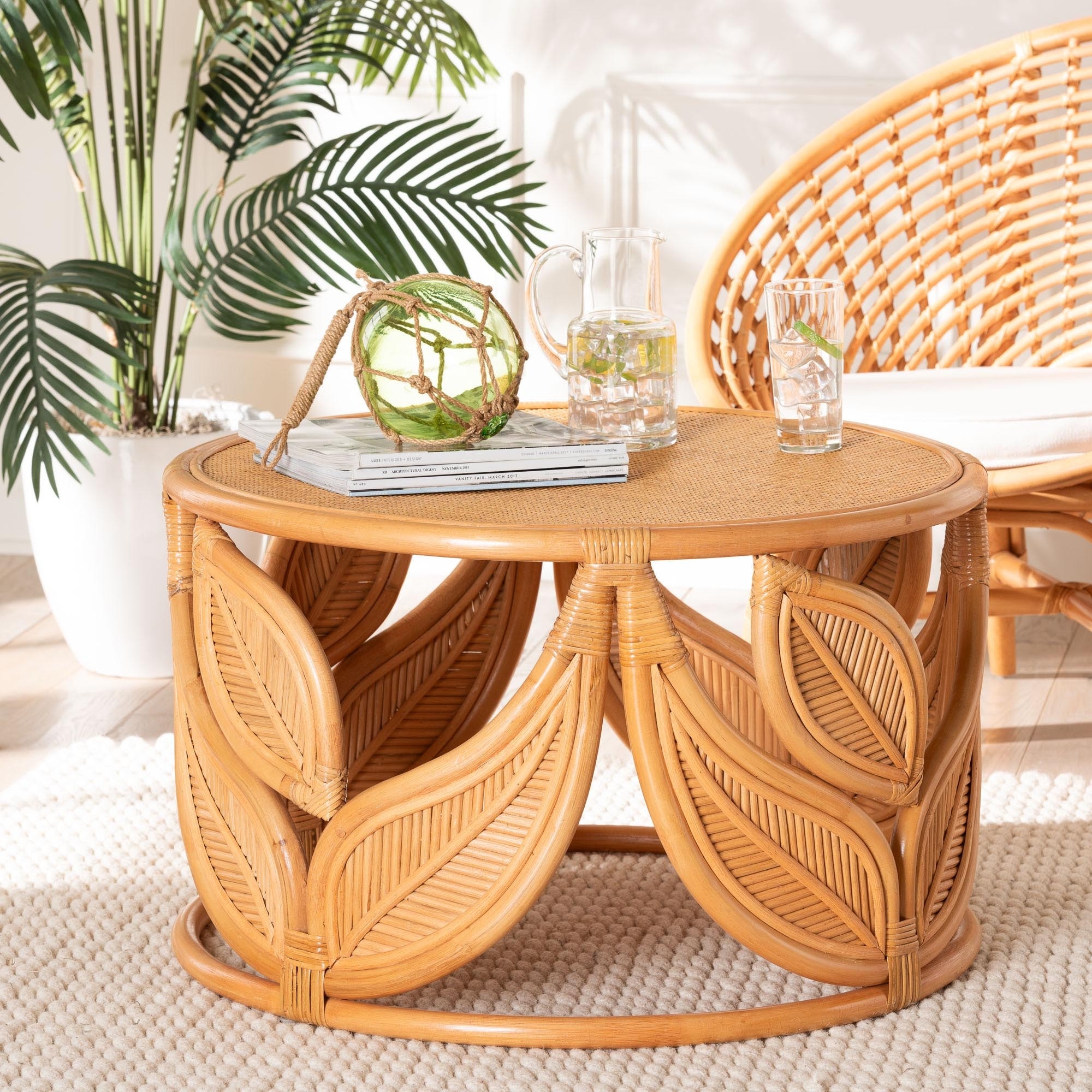 Raflesia Modern Bohemian Natural Rattan Coffee Table
