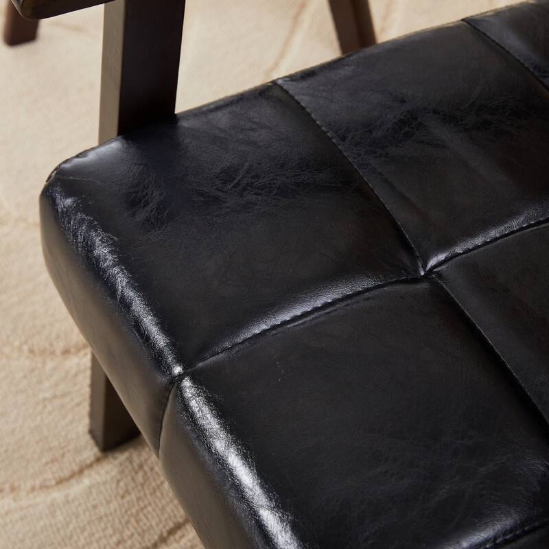 Antique Black Medieval-Inspired High Back Armchair - Solid Wood Modern Reading Chair