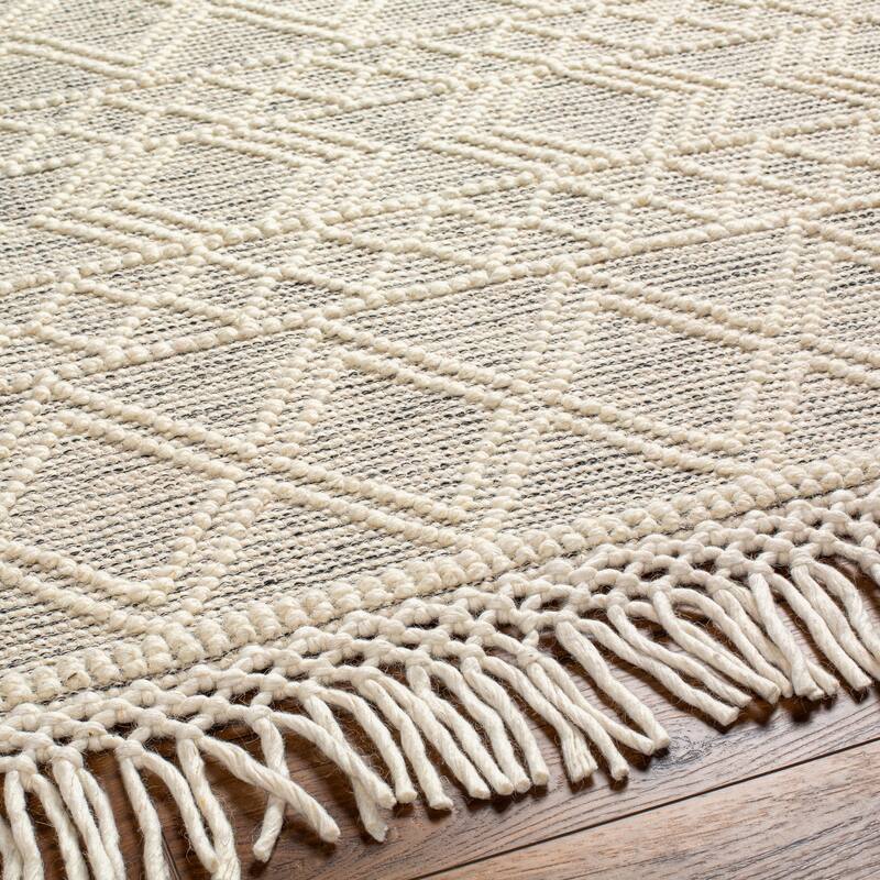 Livabliss Hamul Handmade Farmhouse Stripe Wool & Jute Area Rug