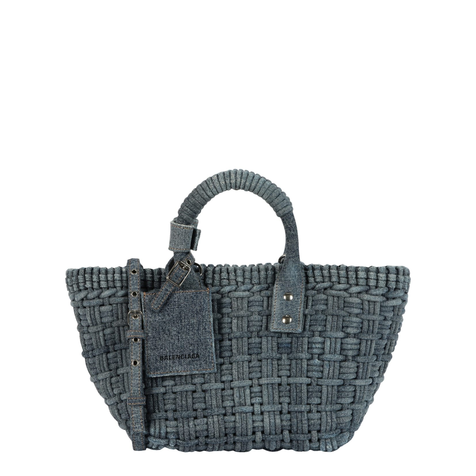 Balenciaga Bistro Xs Basket Top Handle Bag In Denim