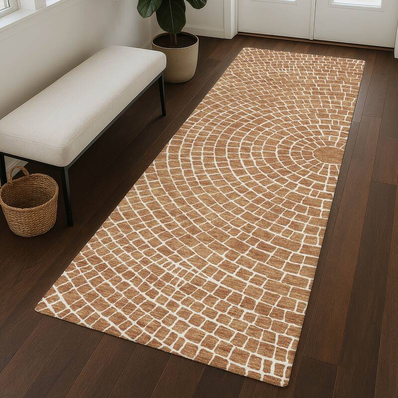 Machine Washable Indoor/ Outdoor Modern Gravity Chantille Rug