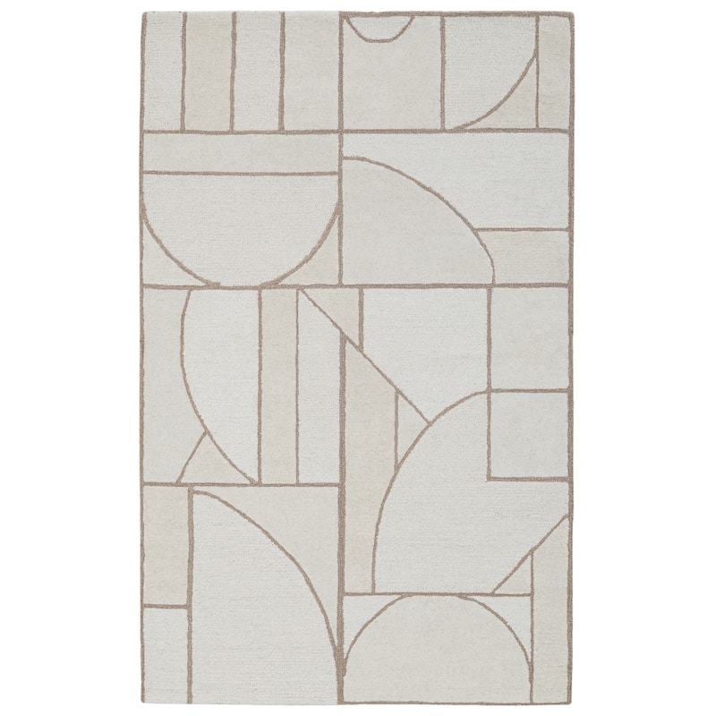 Terra by Obeetee Mid-Century Epure Neutral Rug - Lavender/Ivory - 3' x 5'