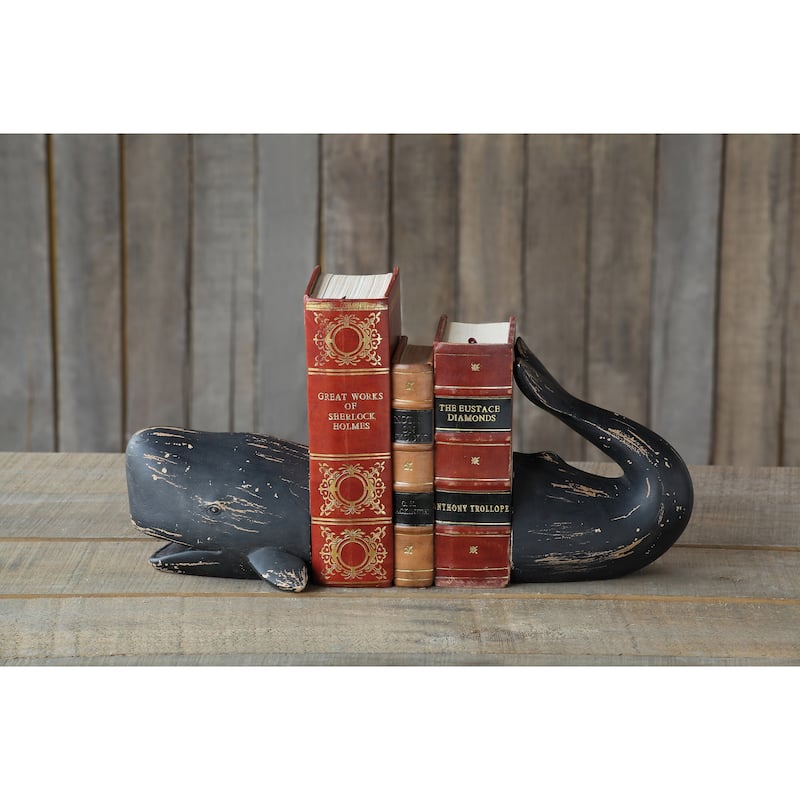 Whale Shaped Resin Bookends (Set of 2 Pieces)
