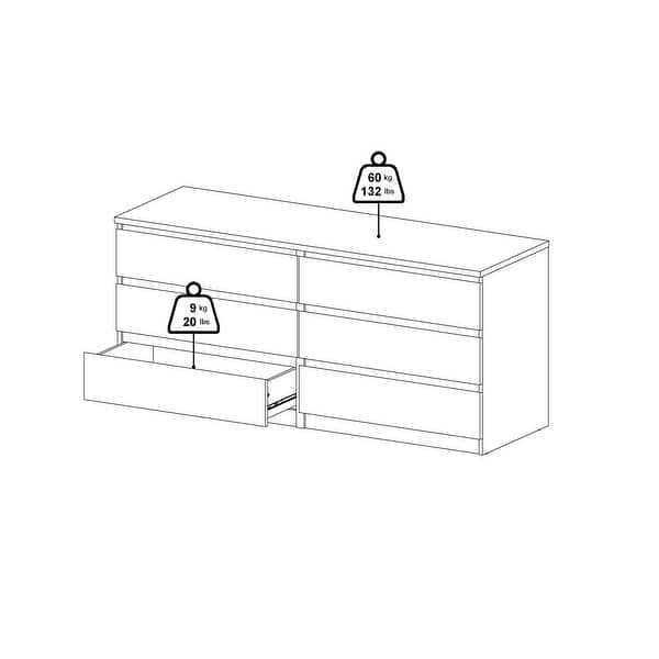 dimension image slide 8 of 13, Porch & Den McKellingon 6-drawer Double Dresser