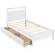 preview thumbnail 7 of 16, Twin Size Wooden Bed Frame with 2 Drawers for Teens and Adults