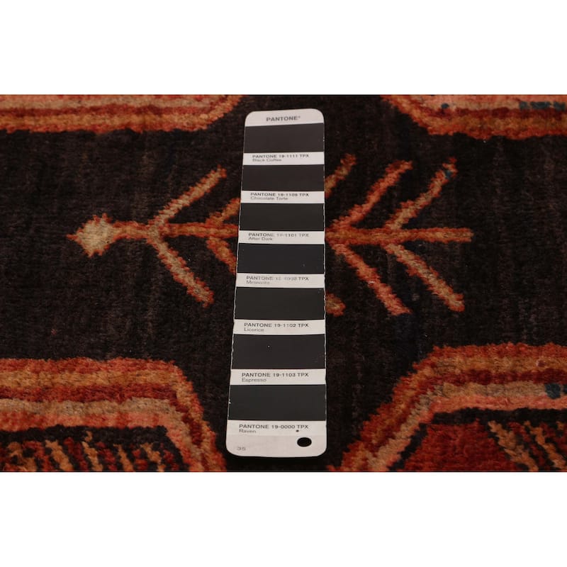 ECARPETGALLERY Hand-knotted Konya Anatolian Black, Orange Wool Rug - 3'8 x 9'11