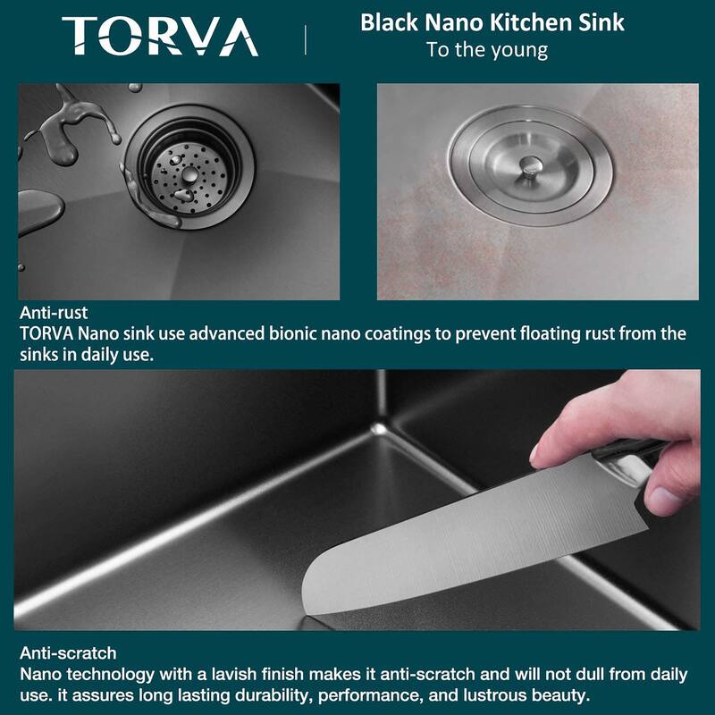 Torva 30 x 18 x 10 Kitchen Sink, 16 Gauge Stainless Steel Single Bowl Undermount Bar Sink