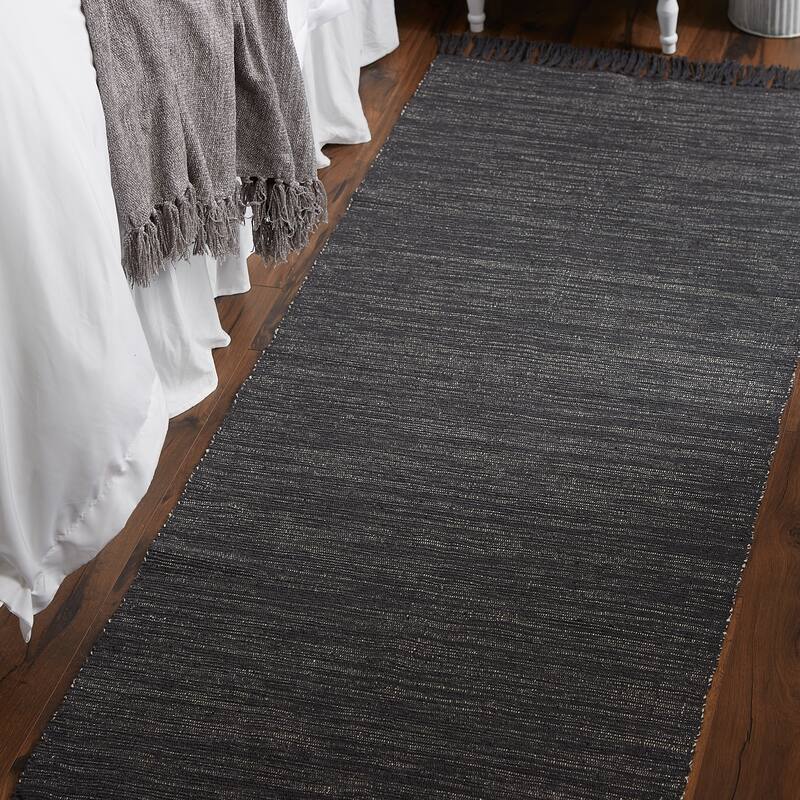 DII Gray and Off White 2-Tone Ribbed Rug 2x3 Ft - 24.0 In. L X 36.0 In. W X 0.2 In. H