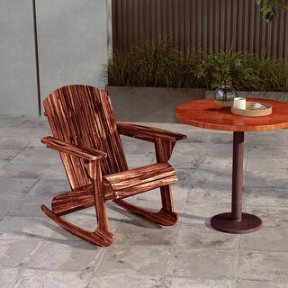 Outsunny Wooden Adirondack Rocking Chair Outdoor Lounge Chair Fire Pit ...