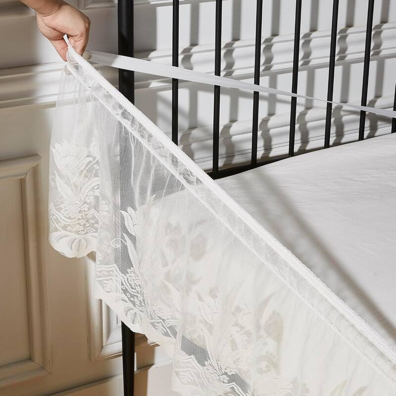 WARM HOME DESIGNS Farmhouse Bed Skirt for Bed.