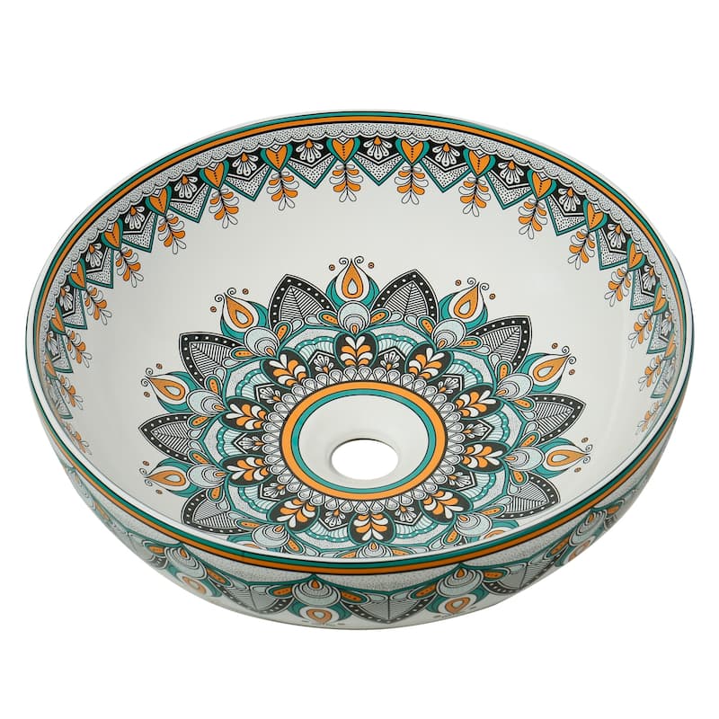 16" Round Artistic Ceramic Vessel Sink