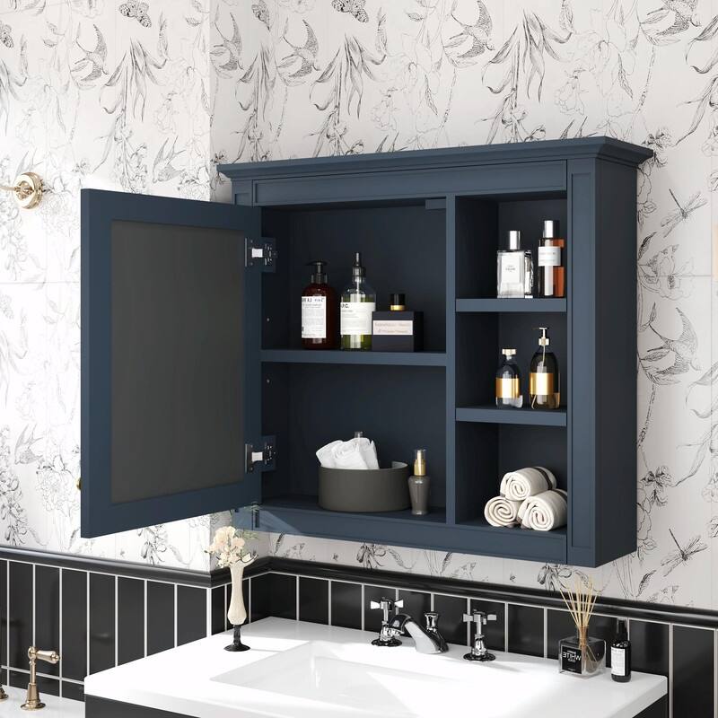 30'' x 28'' Modern Wall Mounted Bathroom Storage Cabinet with Mirror