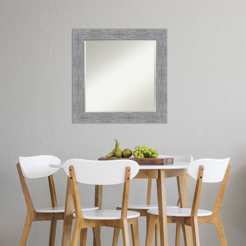 Beveled Wall Mirror - Bark Rustic Char Frame