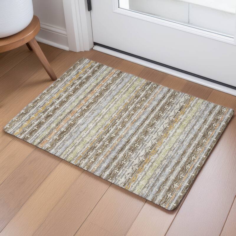 Machine Washable Indoor/ Outdoor Stripe Bramlage Chantille Rug