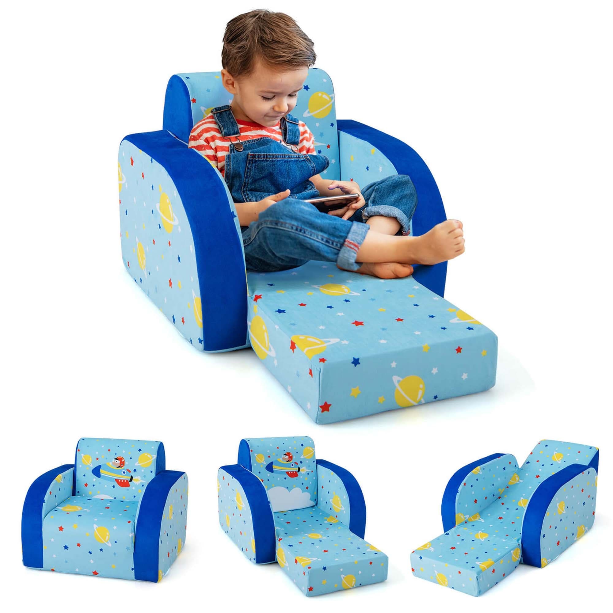 Costway 3-in-1 Convertible Kid's Sofa Multifunctional Flip-out Lounger - See Details