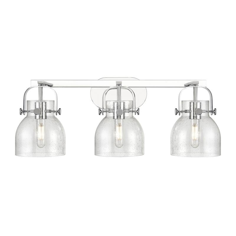 Innovations Lighting 423-3W-10-27 Pilaster II Bell Vanity Pilaster II - Polished Chrome / Seedy