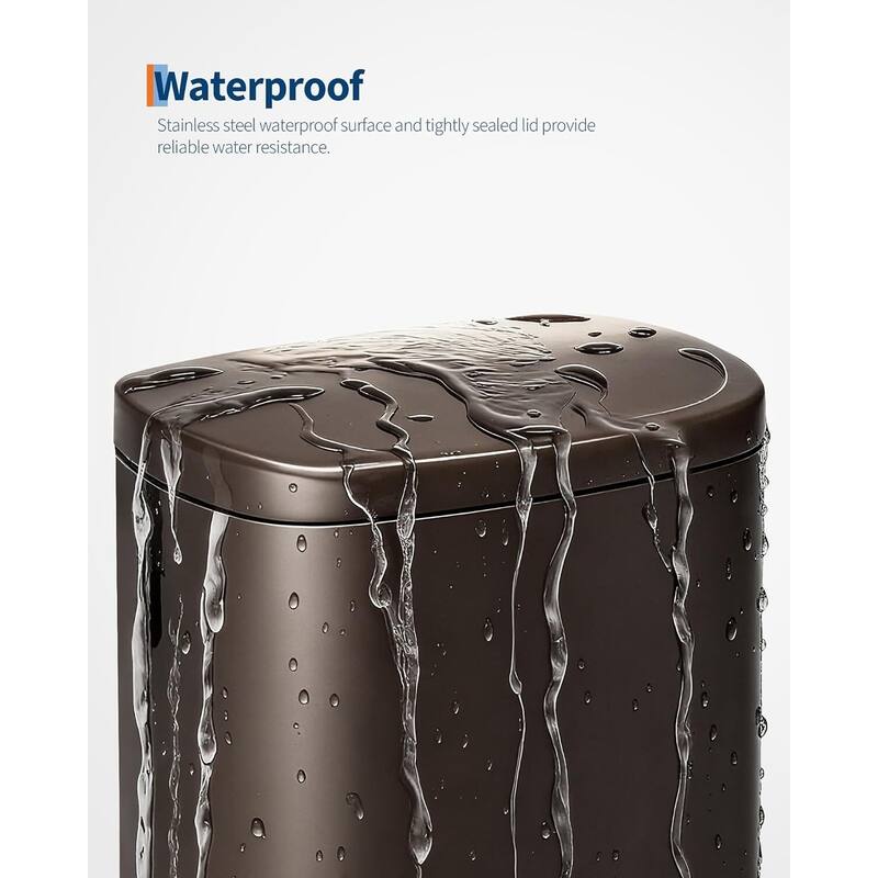 13 Gallon/50 Liter Large Kitchen Trash Can with Lid, Step-On Trash Can with Inner Drum