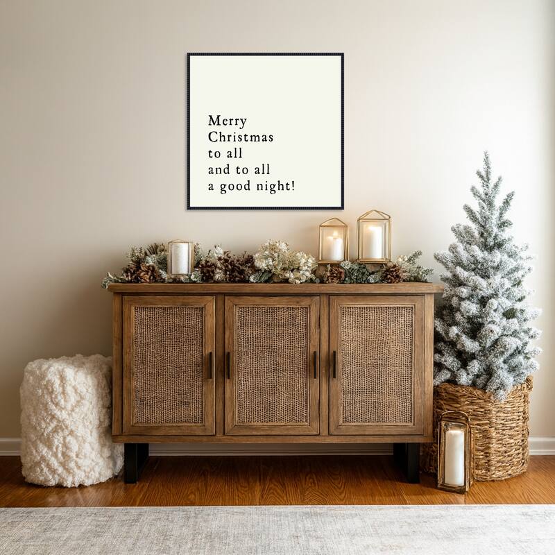 Merry Christmas To All by Amanti Art Portfolio Framed Canvas Wall Art Print
