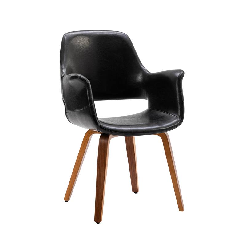 Porthos Home Haro Dining Chairs Set of 2, PU Leather, Bentwood Legs