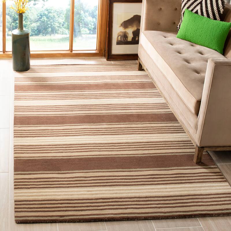 Martha Stewart by SAFAVIEH Harmony Stripe Wool Rug - 9' x 12' - Tobacco Leaf