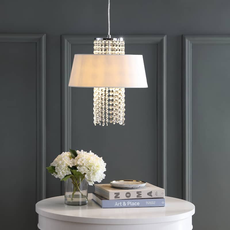 SAFAVIEH Lighting Jada Adjustable 3-Light Chrome Pendant - 16"x16"x12.75 - 78.75" - 16Wx16Dx79H