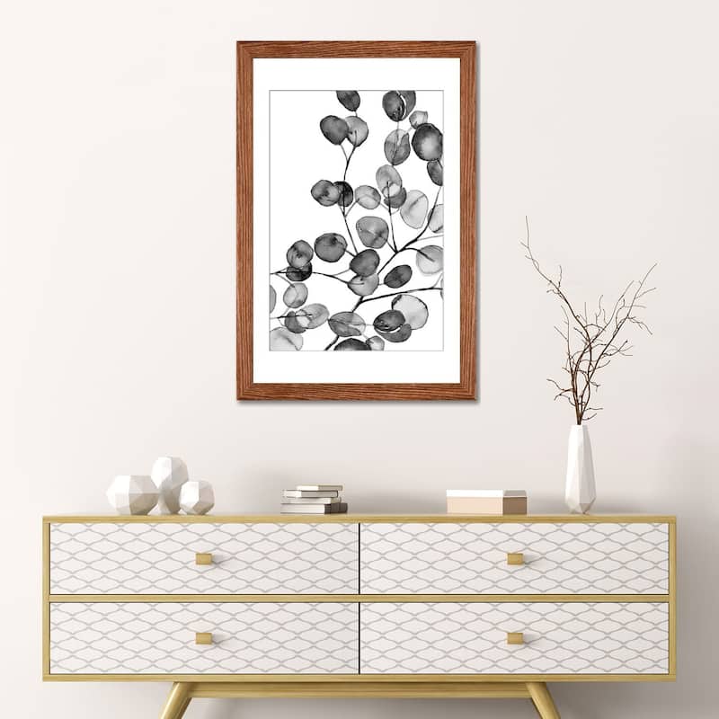 iCanvas "Eucalyptus Watercolor Black And White" by Monika Strigel PFA