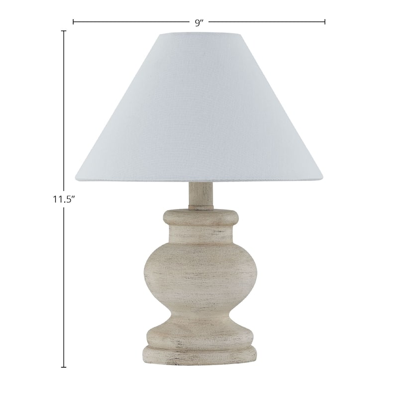 Amos 12" Mini Lamp with Linen Shade, Beige (Set of 2)