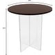 preview thumbnail 20 of 33, Valore Modern Wood Side End Table W Acrylic Base - Round Accent Center Coffee Table for Living Room Bedroom Home Office