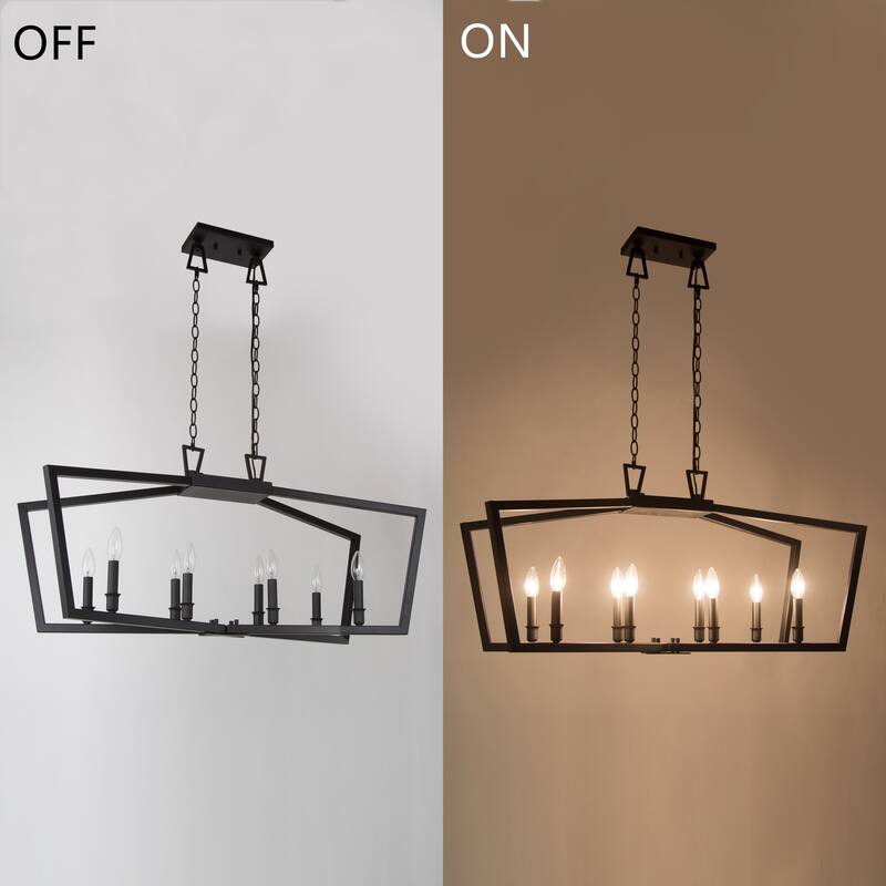 Tarake Modern Farmhouse Island Chandelier 8-light/ 1-light Black Candle Adjustable Lights