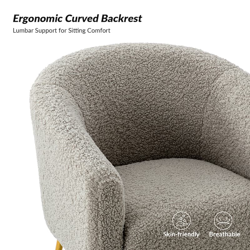 Rovigo Modern Upholstered Living Room Accent Barrel Chair with Metal Legs by HULALA HOME