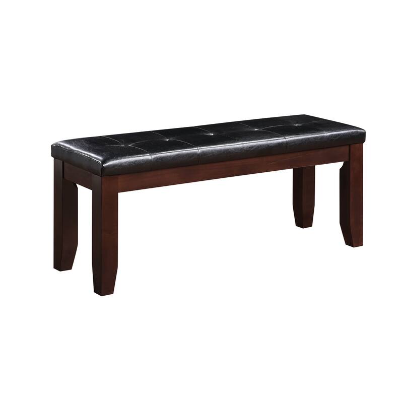 Nottingham Bench with Tufted Cushion - Black/Cherry