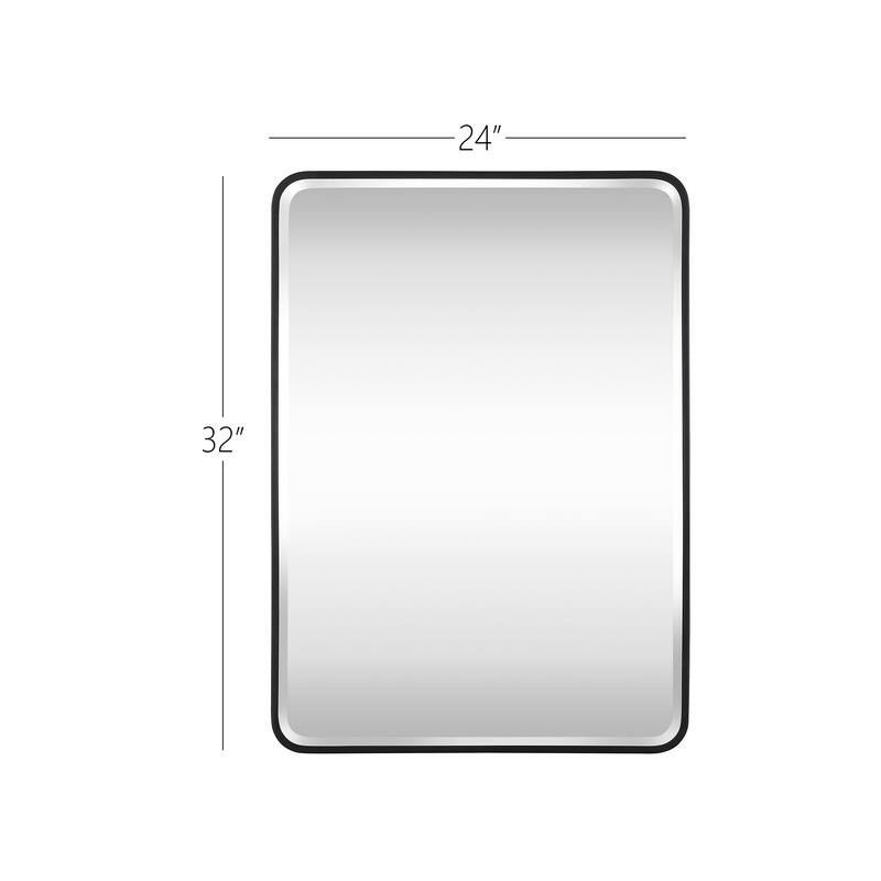 Aluminum Frame Beveled Glass Bathroom Wall Mirror with Round Corner
