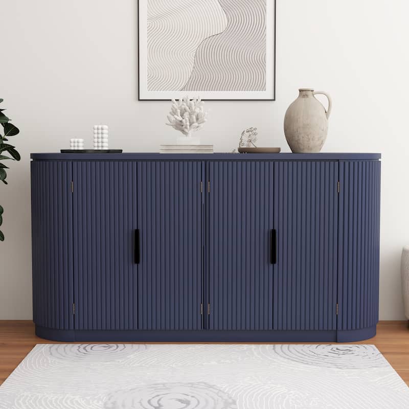 Vertical Striped Door Storage Cabinet
