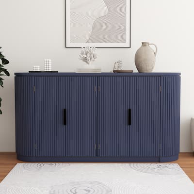 Vertical Striped Door Storage Cabinet
