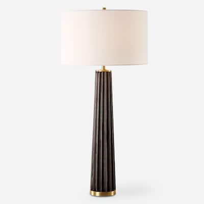 Uttermost Forage Dark Scalloped Table Lamp - 31.5" H X 15" W X 15" D