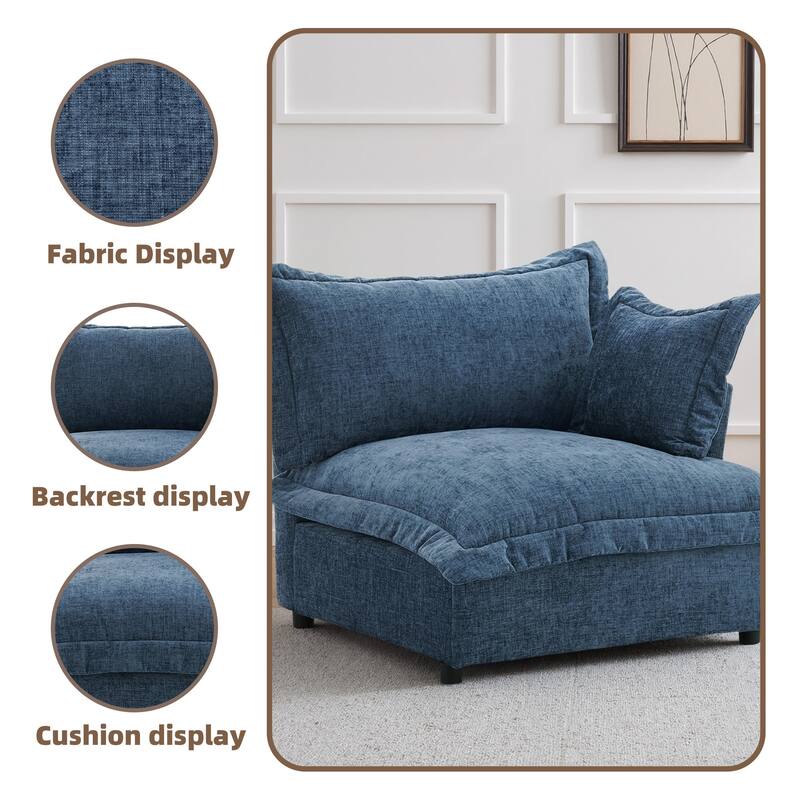 Upholstered Chenille Arm Club Chair Cloud corner cahir