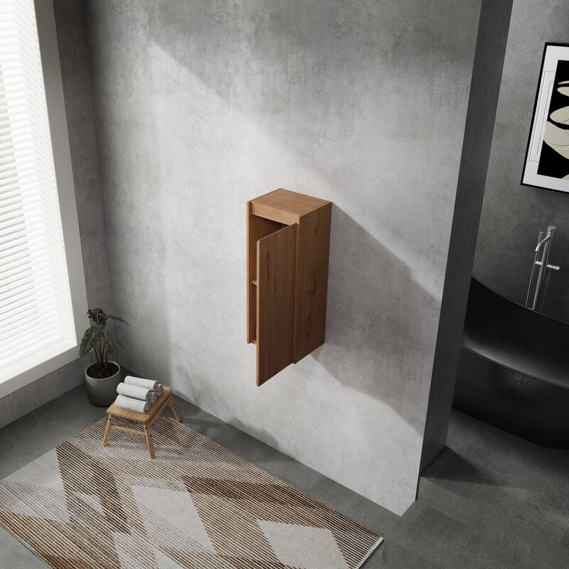 Wall Mounted Storage Cabinet Skin Care Cabinet with Door, Rustic Wooden Side Cabinet Toilet Paper Cabinet