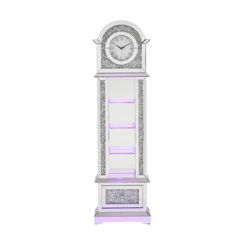 ACME Noralie Glass Drawer Grandfather Clock for Living Room, Modern