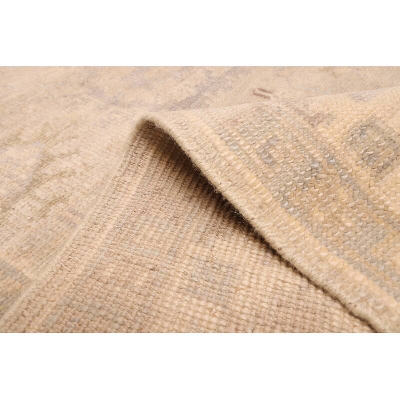 ECARPETGALLERY Hand-knotted Kavya Oushak Light Grey Wool Rug - 7'11 x 9'10