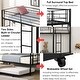 preview thumbnail 4 of 13, Twin over Twin Metal Bunk Bed with Trundle and Two Ladders