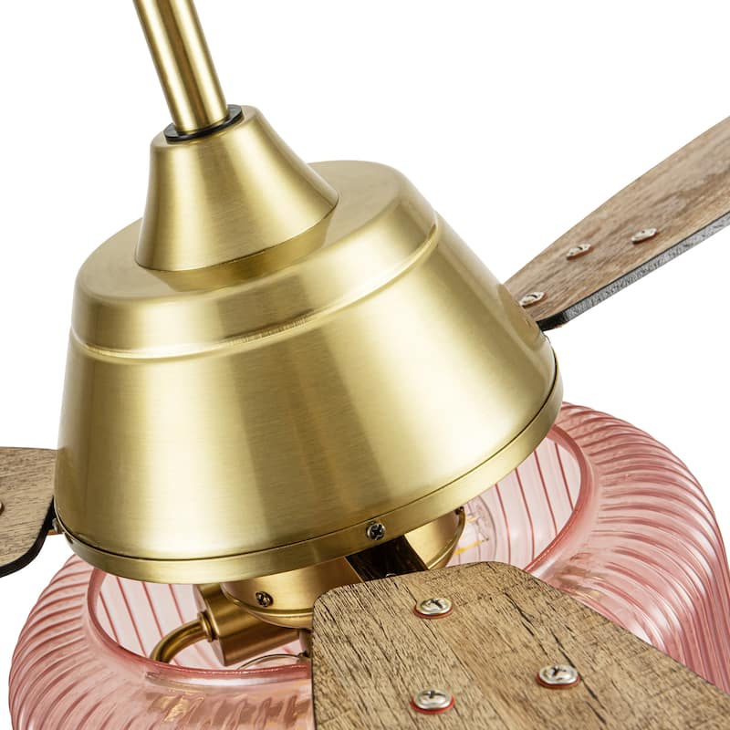 Frederick River of Goods 3-blade 42-inch Modern Indoor Ceiling Fan with Pink Shade and Remote Control - 42" x 42" x 18"