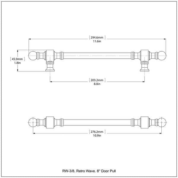Allied Brass Retro Wave Collection 8 Inch Door Pull