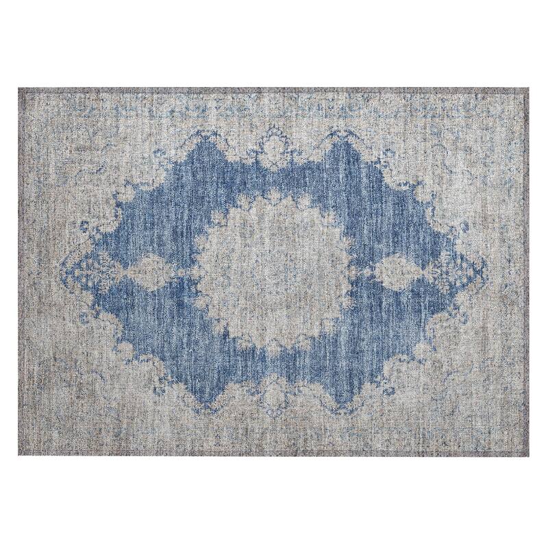 Machine Washable Indoor/ Outdoor Vintage Traditional Chantille Rug