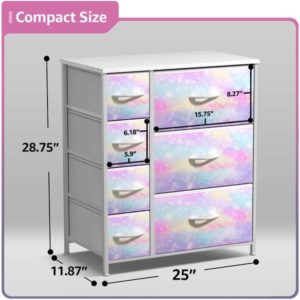 dimension image slide 0 of 11, Dresser w/ 7 Drawers, Furniture Storage & Chest Tower for Bedroom