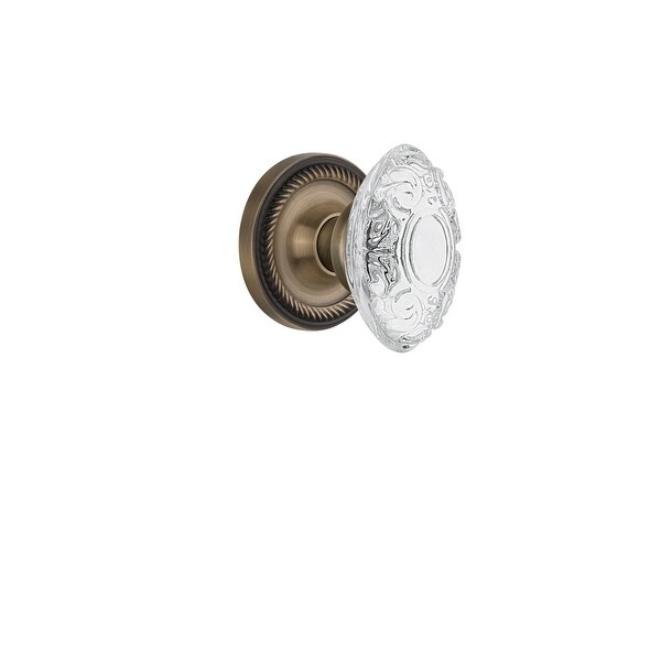 Nostalgic Warehouse ROPCVI_MRT_214_NK Vintage Crystal Victorian Skeleton Keyed Entry Mortise Door Knob Set with Rope Rose and