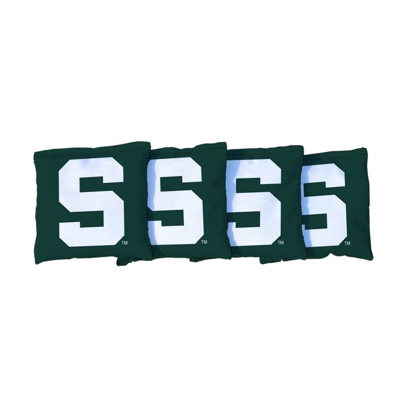Michigan State Spartans Green Cornhole Bags - All-Weather Resin Filled