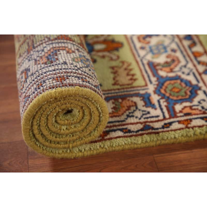 Light Green Oushak Accent Rug Hand-Knotted Wool Carpet - 2'11"x 4'11"